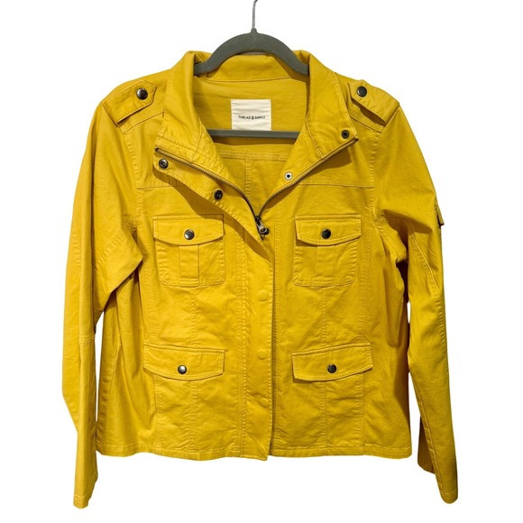 Thread & Supply Jackets & Blazers - Thread & Supply Mustard Yellow Utility‎ Field Jacket Womens Large J1187CSWT